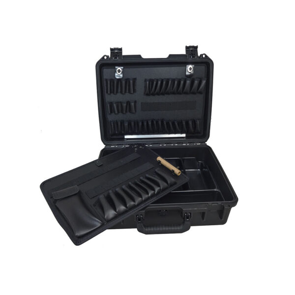 black peli storm im2400 heavy duty tool case with folding handles and secure catches