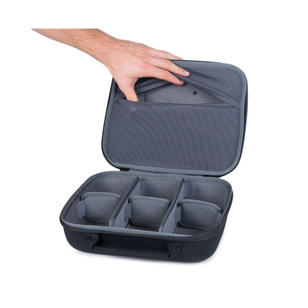 shell 320 case with lid pocket and movable divider for organised storage