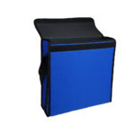 rectangular padded corner window sample bag in royal with velcro closure