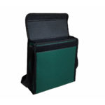 rectangular padded corner window sample bag in green with velcro closure