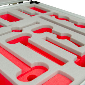 dual colour grey and red foam insert for protective case
