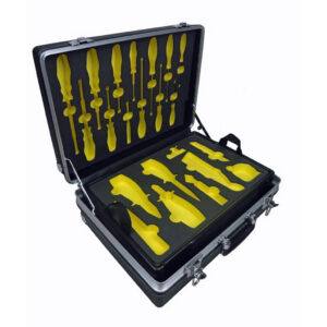 abs tool cases with dual colour yellow and black cnc routed foam inside
