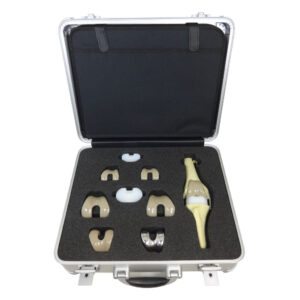 medical reps product case with replacement knee samples in foam cut outs