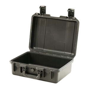 storm M2200 watertight empty case in black from peli, shown open and empty