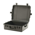 storm iM2700 waterproof empty case in black from peli, shown open and empty