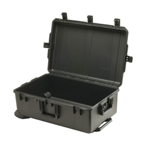 storm iM2950 waterproof empty case on wheels in black shown open and empty