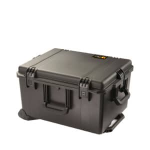 black iM2750 peli storm case fitted with telescopic handle and wheels