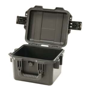 storm iM2075 watertight empty case in black from peli, shown open and empty