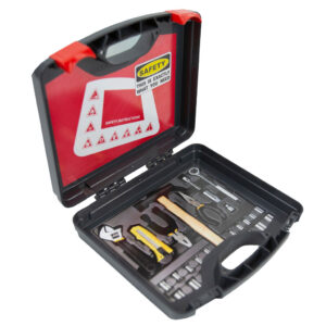 small plastic tool kit case with printed inserts