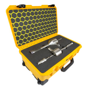 yellow peli case with wheels and cnc routed foam insert