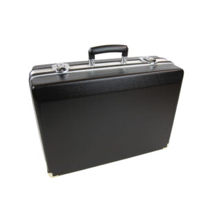 black ABS tool case with reinforced corners and toggle locks