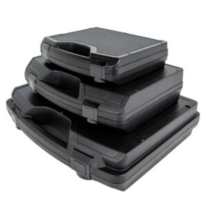 various size black plastic carry cases
