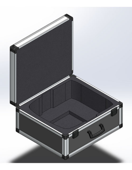 CAD drawing of aluzone flight case design