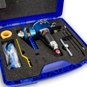 hard blue plastic case with custom cut foam for tool kit