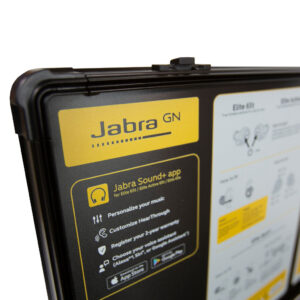 Branded Jabra Printed Lid Panel within Aluzone Sales Display Case